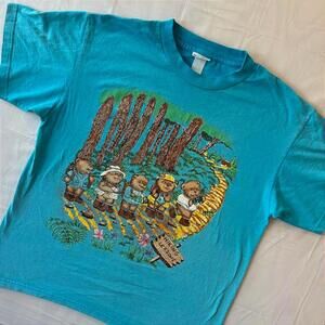 🐻 Vintage 90s "Hiking Lessons" Bear T-Shirt L Cute Nature Grandma Core